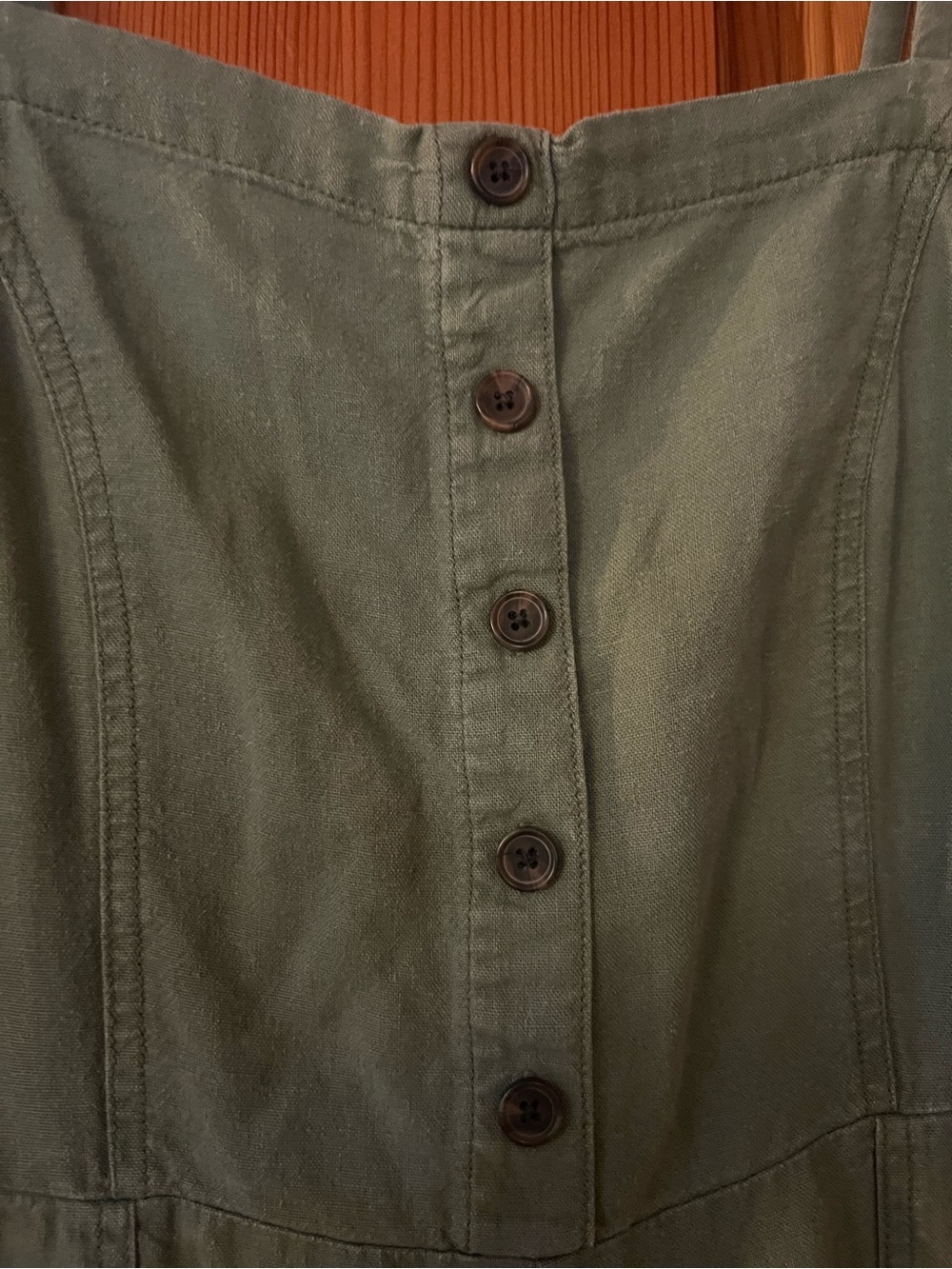 Old Navy Olive Green Button-Front Utility Jumpsuit - Picture 3 of 4